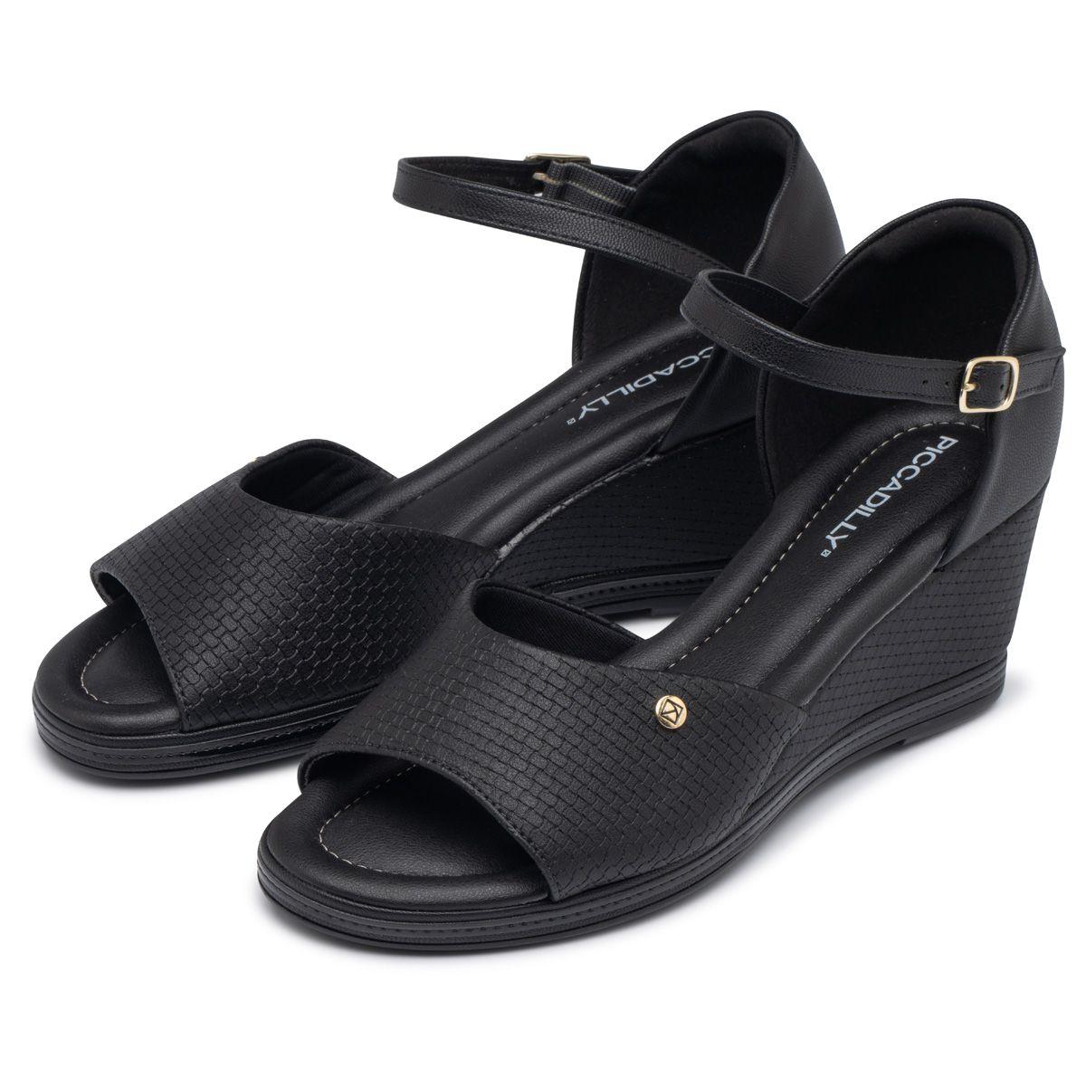 Sandalia Mujer Anabela Alice Negro 736 Piccadilly-1
