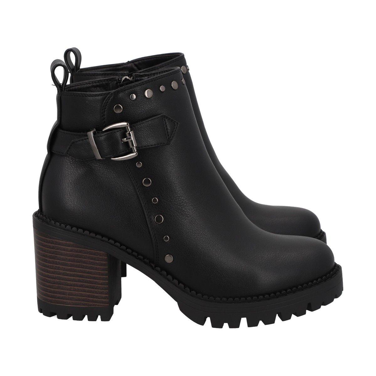 Botin Mujer Negro Zia Police-2
