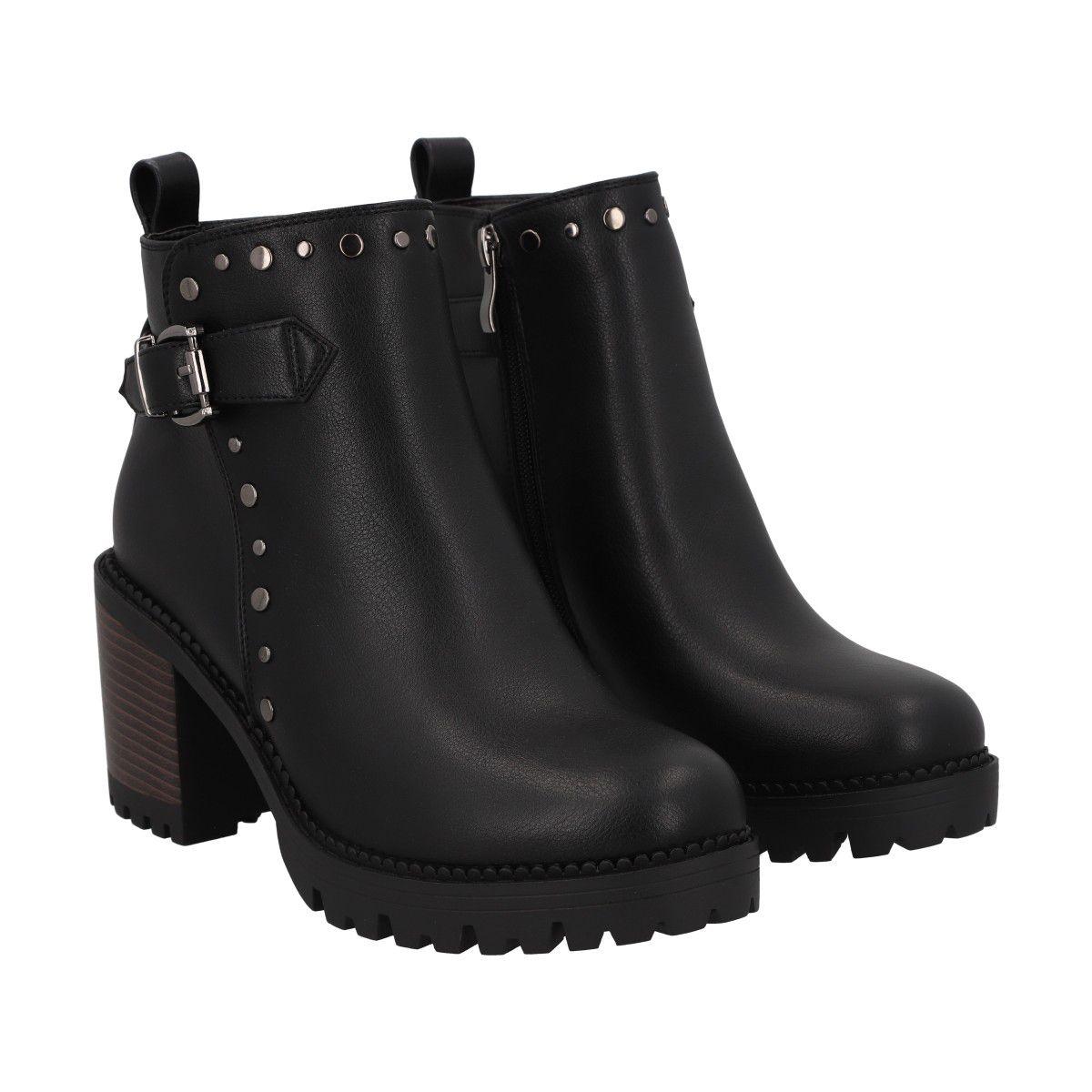 Botin Mujer Negro Zia Police-3