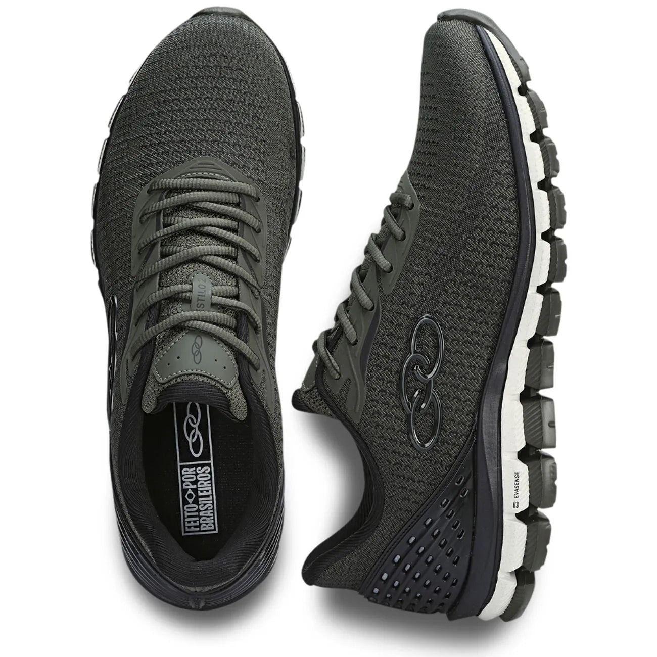 Zapatilla Hombre Estilo 2 Verde Militar/Negro-3
