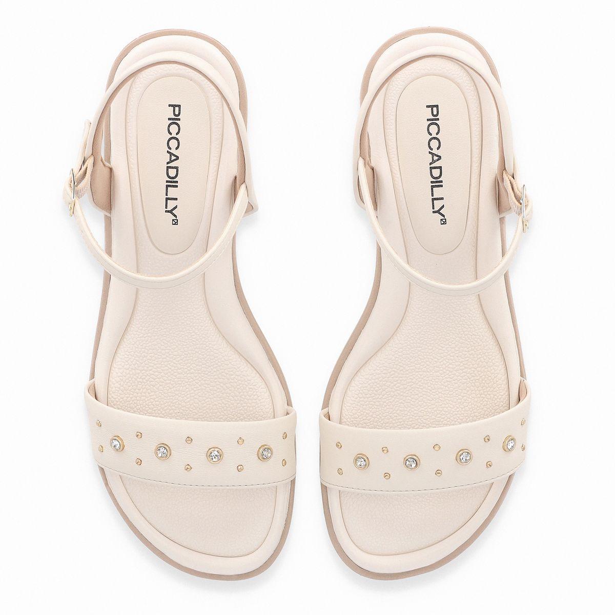 Sandalia Mujer Crema/Strass Taila 68 Piccadilly-1