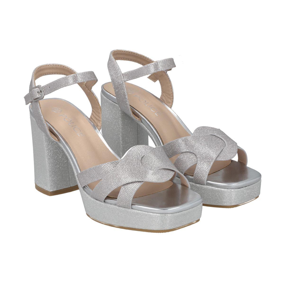 Sandalia Mujer Plata/Snake Nila Police-2