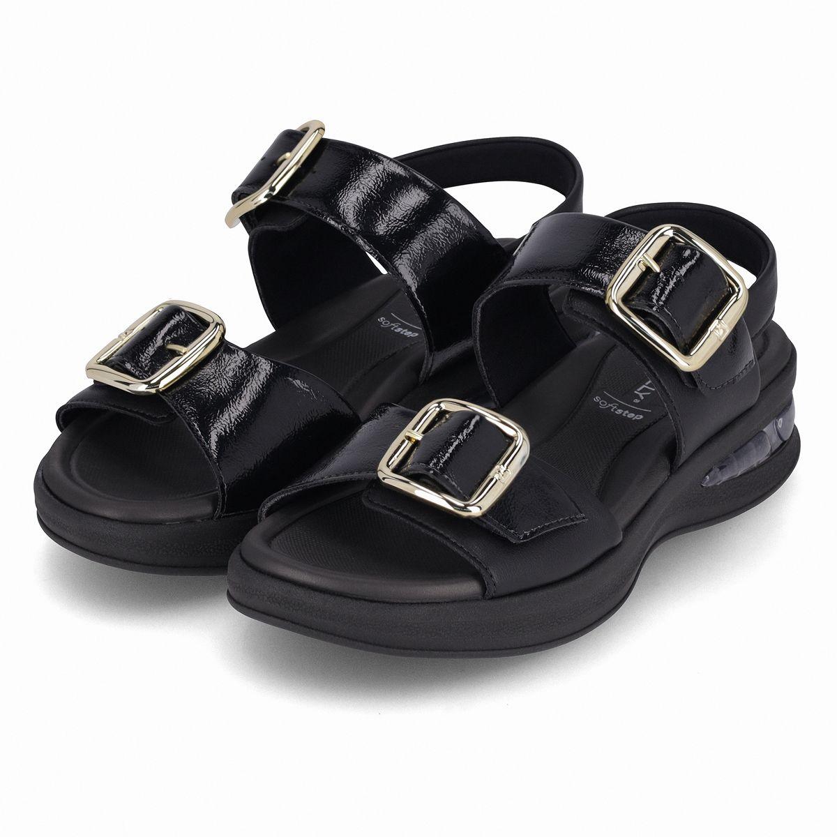 Sandalia Mujer Negro SoftStep Anabela Piccadilly-2