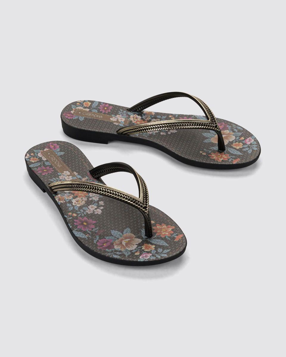 Sandalia Mujer Negro/Oro Acai 87 Grendha-2