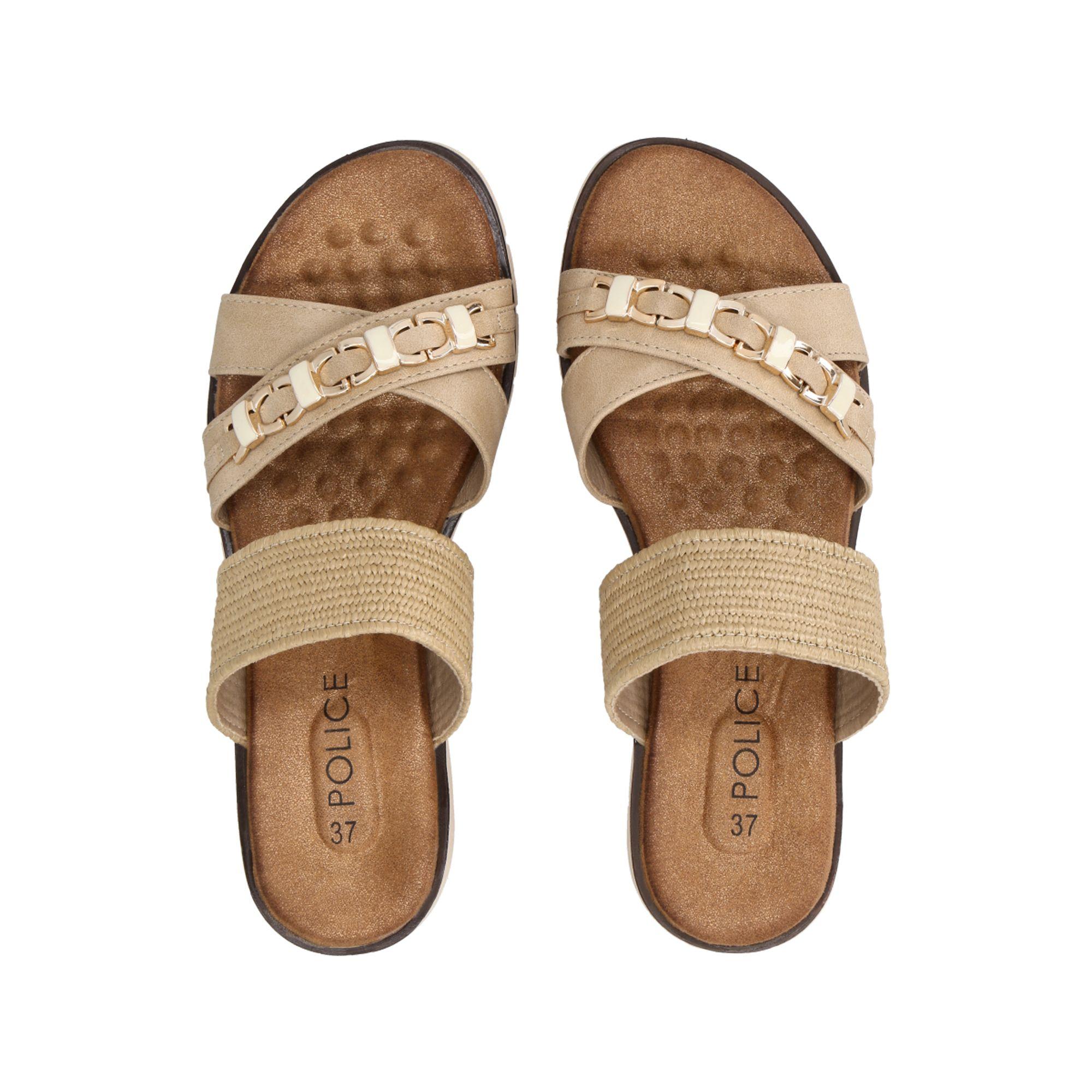 Sandalia Mujer Beige Dakota Police-1