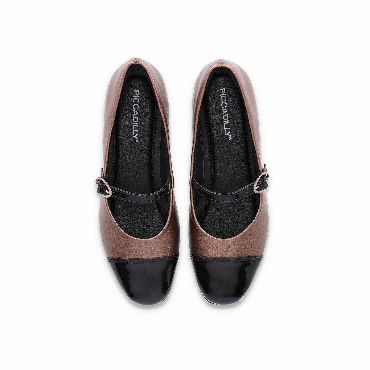 Ballerina Mary Jane Mujer Cobre/Negro  Raquel Piccadilly-2