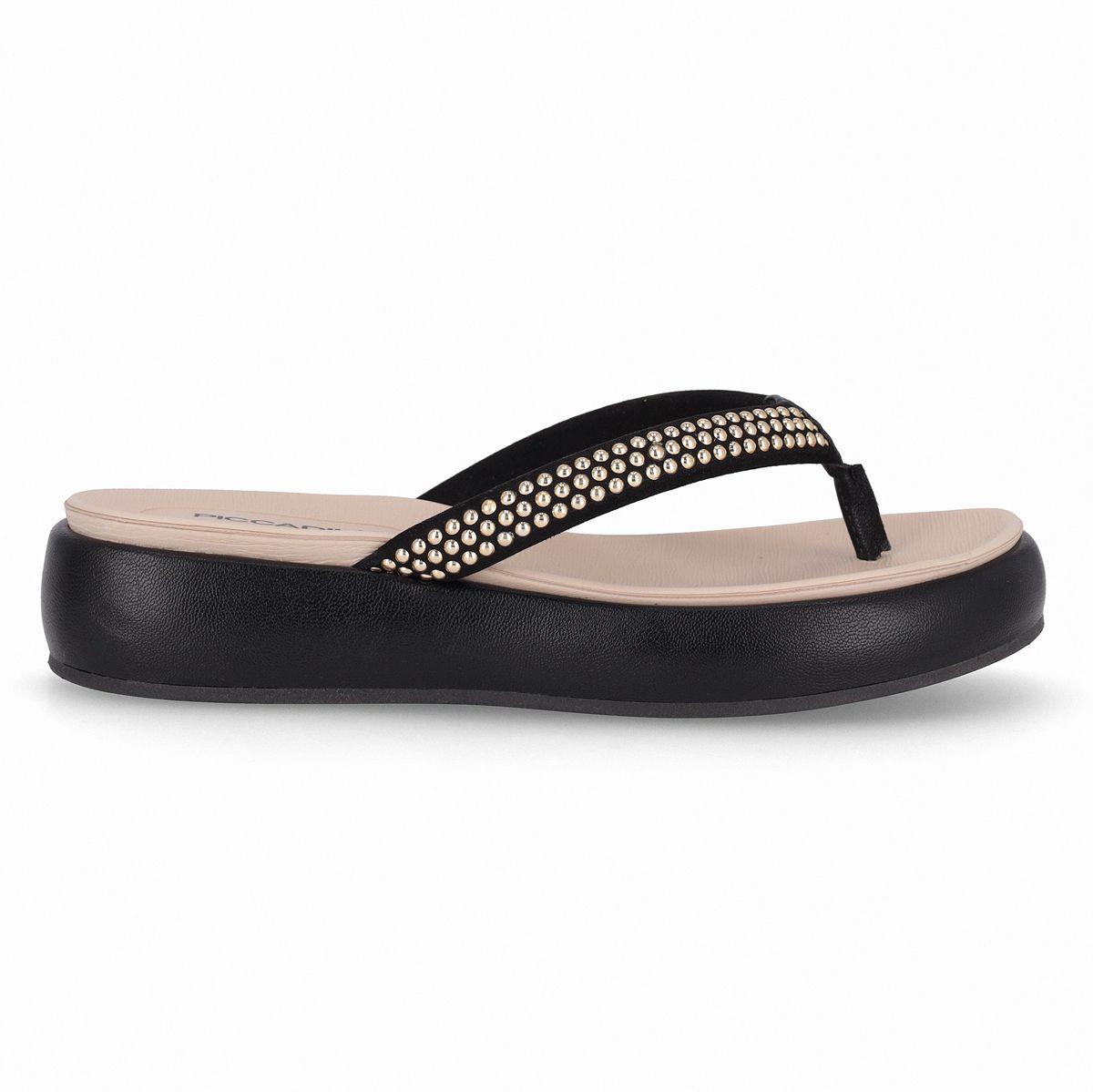 Sandalia Mujer Negro/Dorado Sol 815 Piccadilly-0