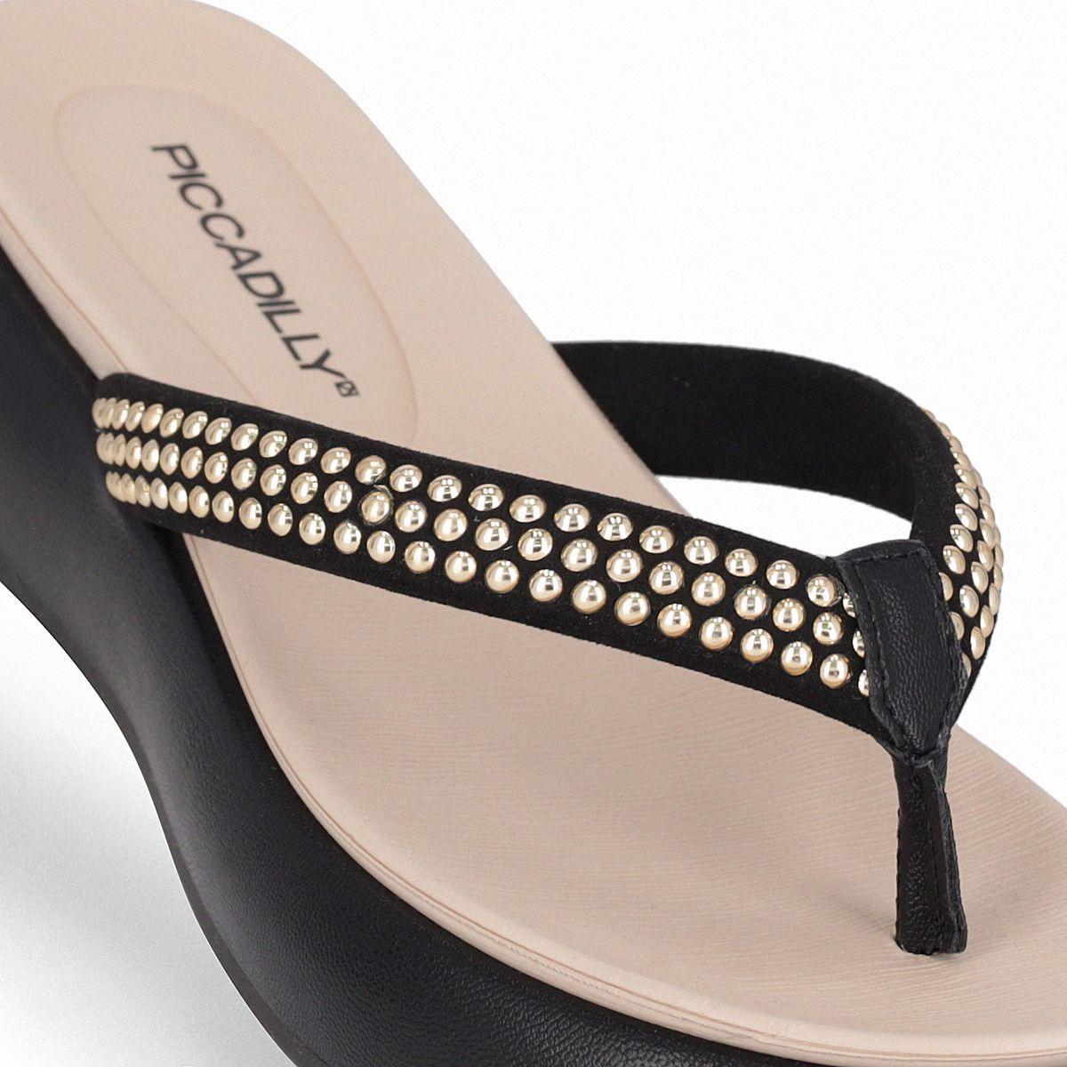 Sandalia Mujer Negro/Dorado Sol 815 Piccadilly-4