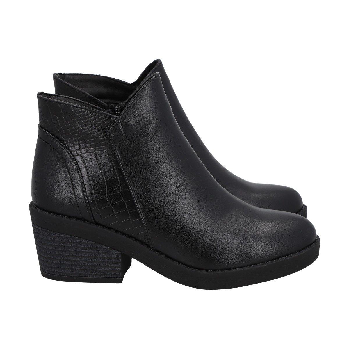 Botin Mujer Negro Zara Police-3