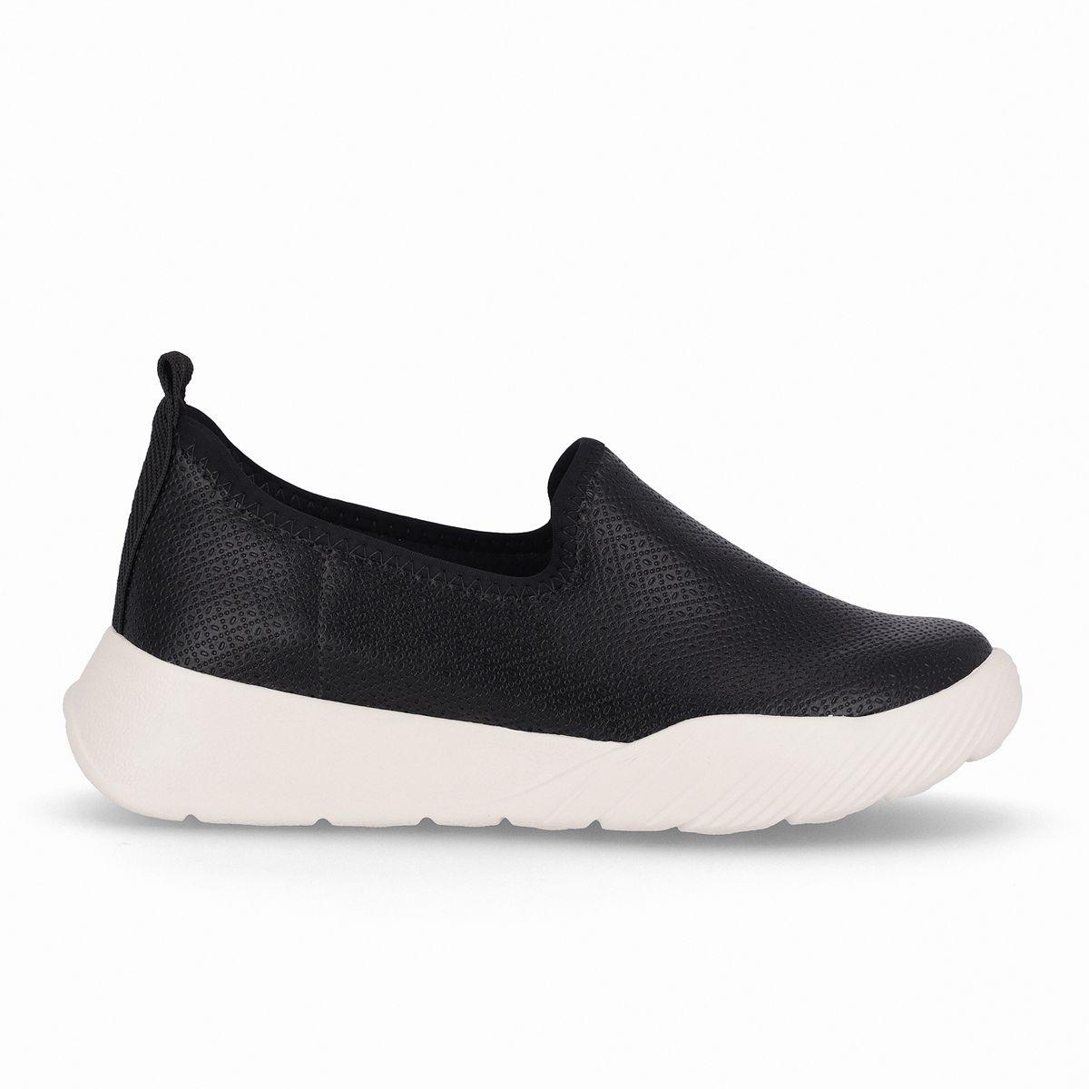 Zapatilla Mujer Negro/Blanco Fascitis Anabela Piccadilly-0