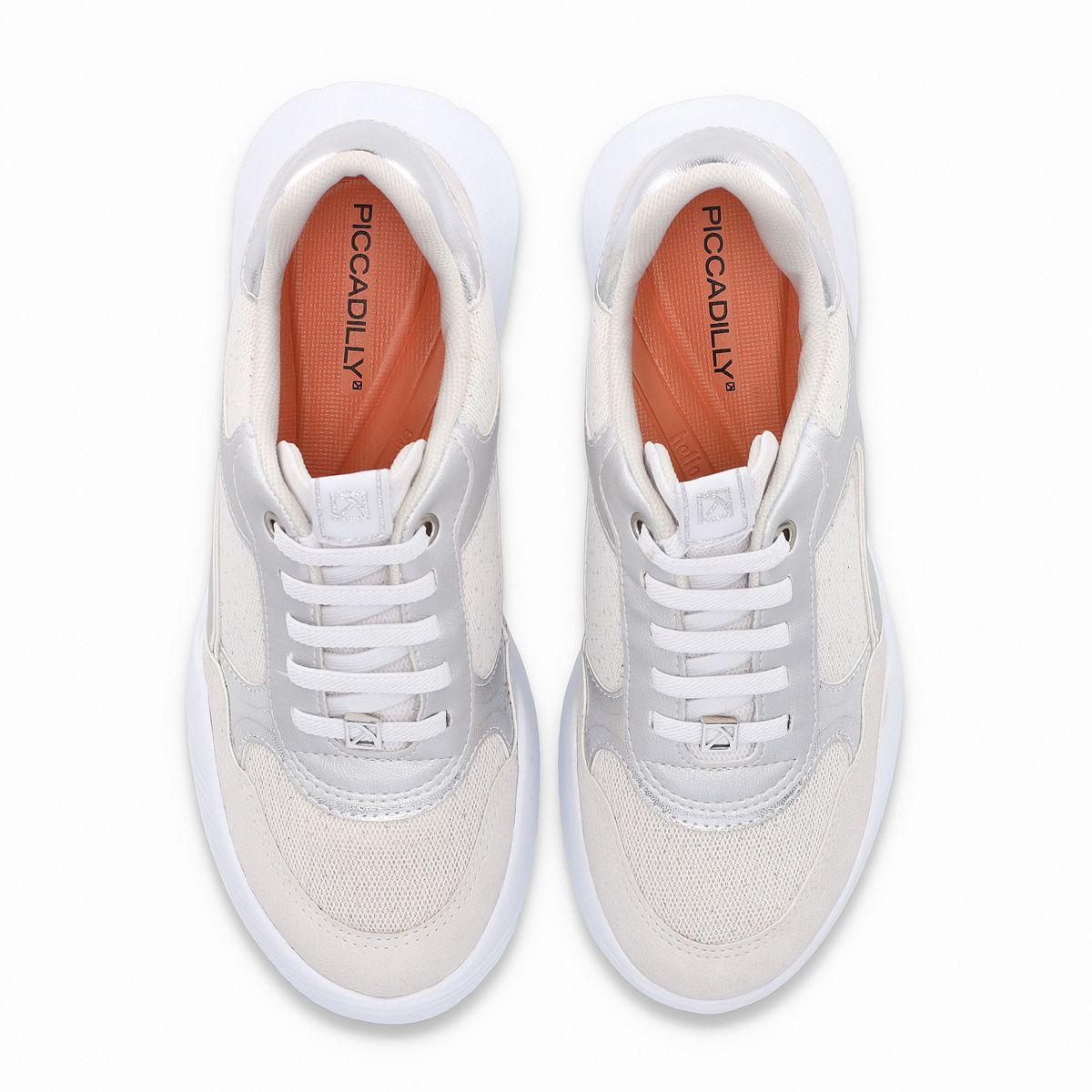 Zapatilla Mujer Blanco/Plata Fascitis Piccadilly-2