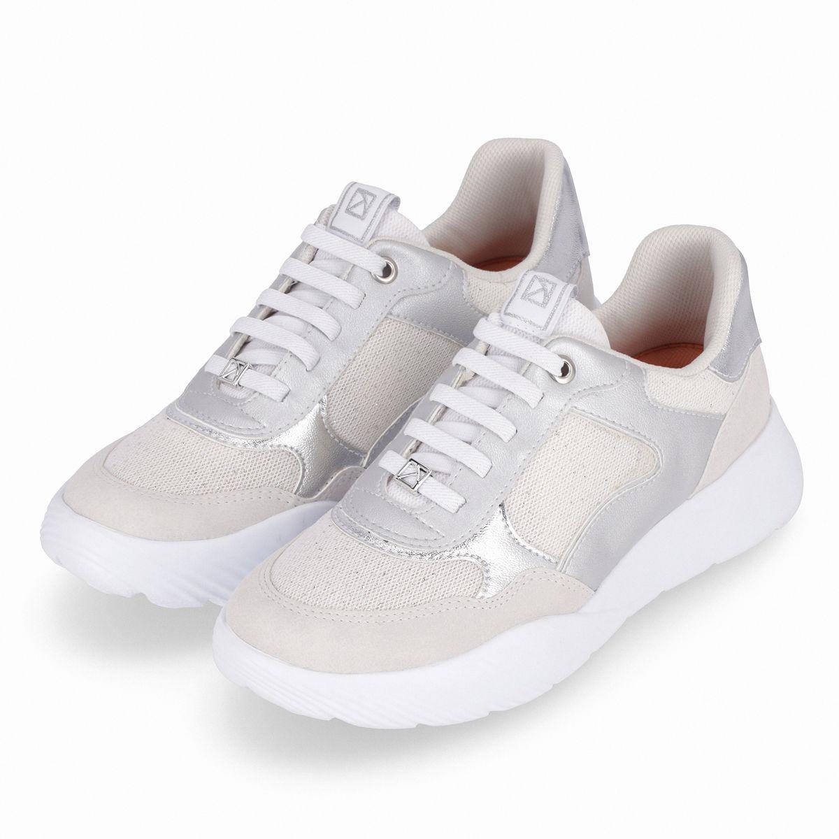 Zapatilla Mujer Blanco/Plata Fascitis Piccadilly-3