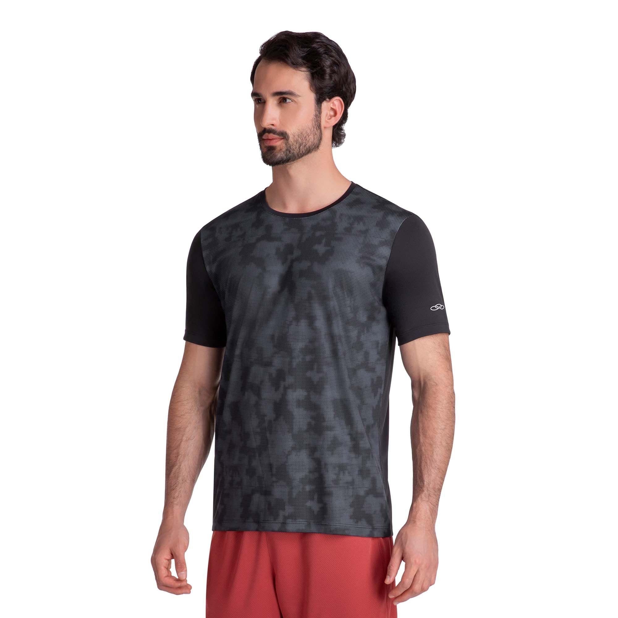 POLERA BASIC STAMP MANGA CORTA NEGRA HOMBRE-1