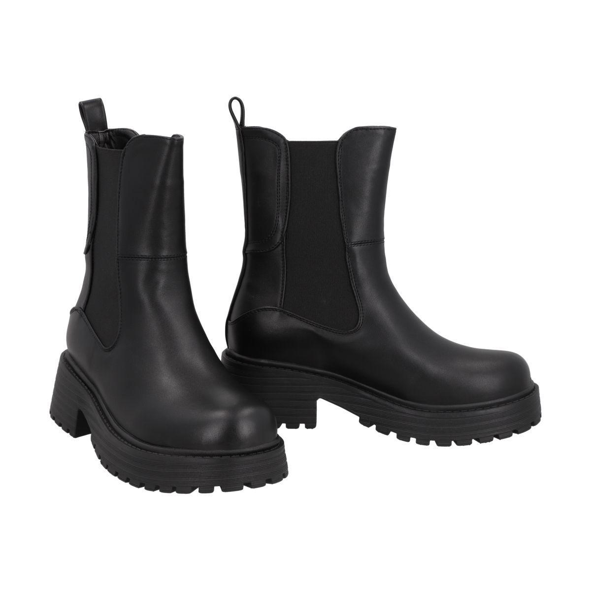 Botin Mujer Negro Plataforma Cora 21 Police-1