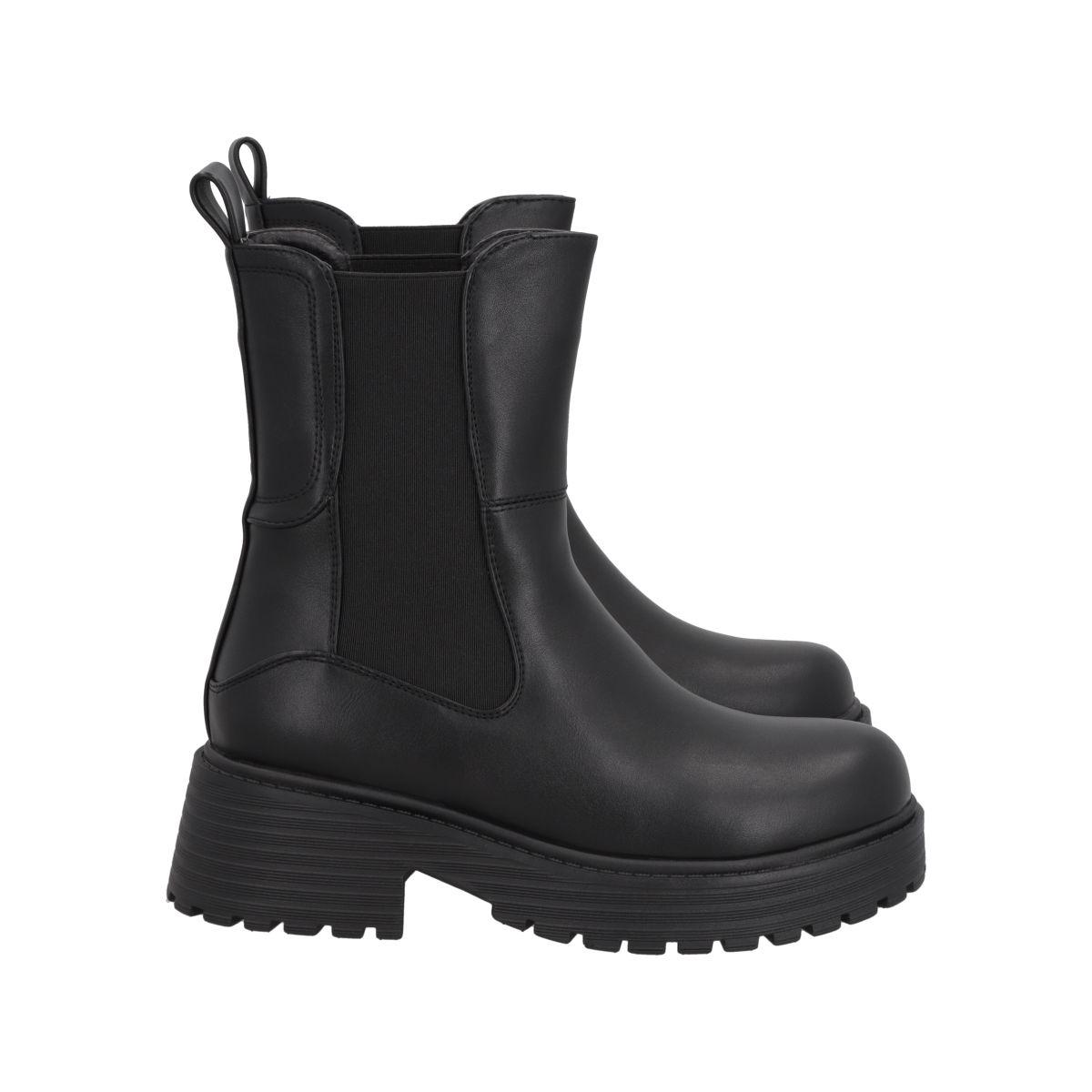 Botin Mujer Negro Plataforma Cora 21 Police-2