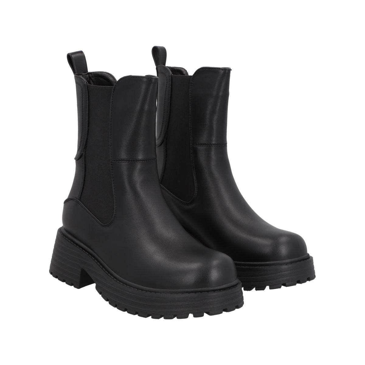 Botin Mujer Negro Plataforma Cora 21 Police-4