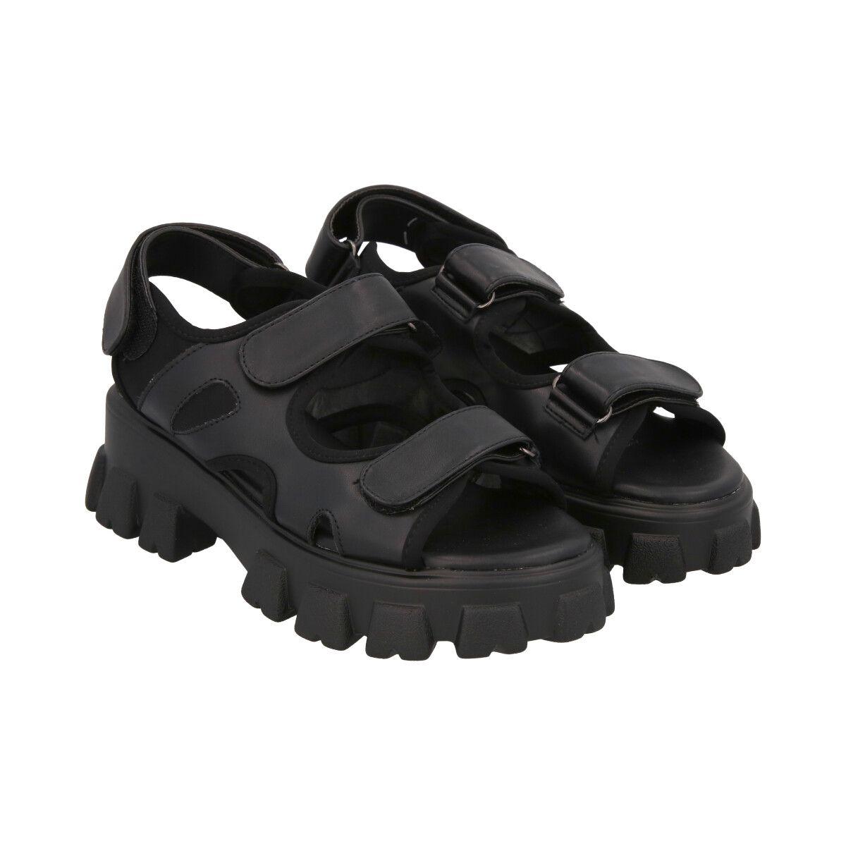 Sandalia Mujer Negro Plataforma Mixen 26 Police-1