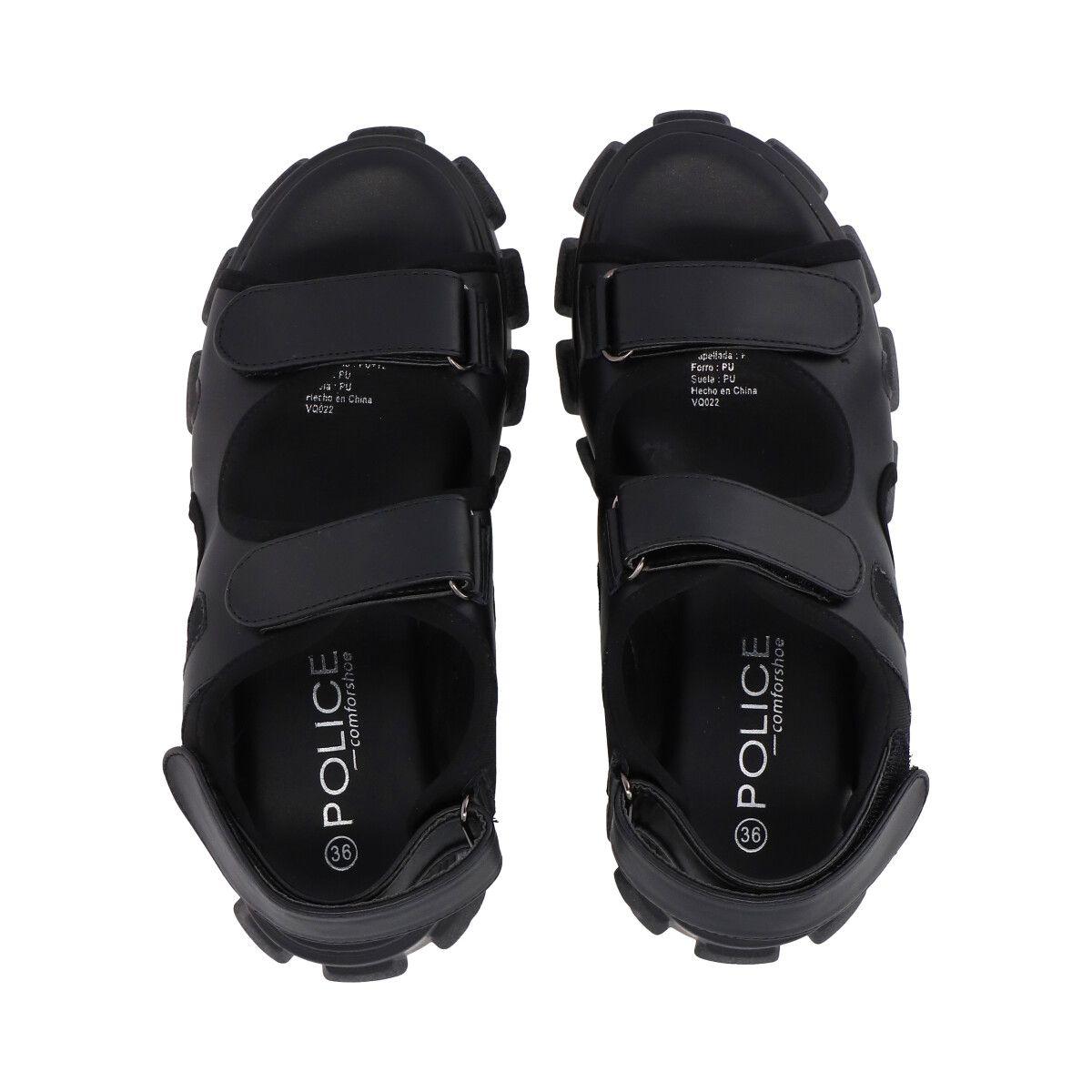 Sandalia Mujer Negro Plataforma Mixen 26 Police-2
