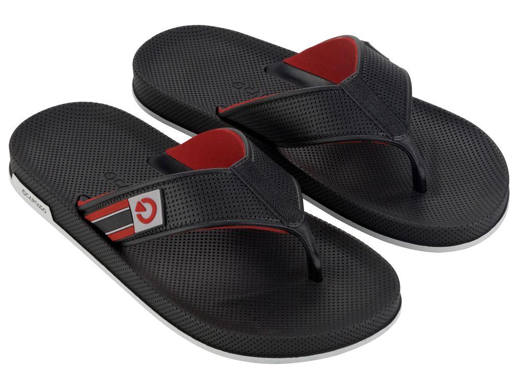 Sandalia Hombre Negro/Rojo Siena Cartago-1