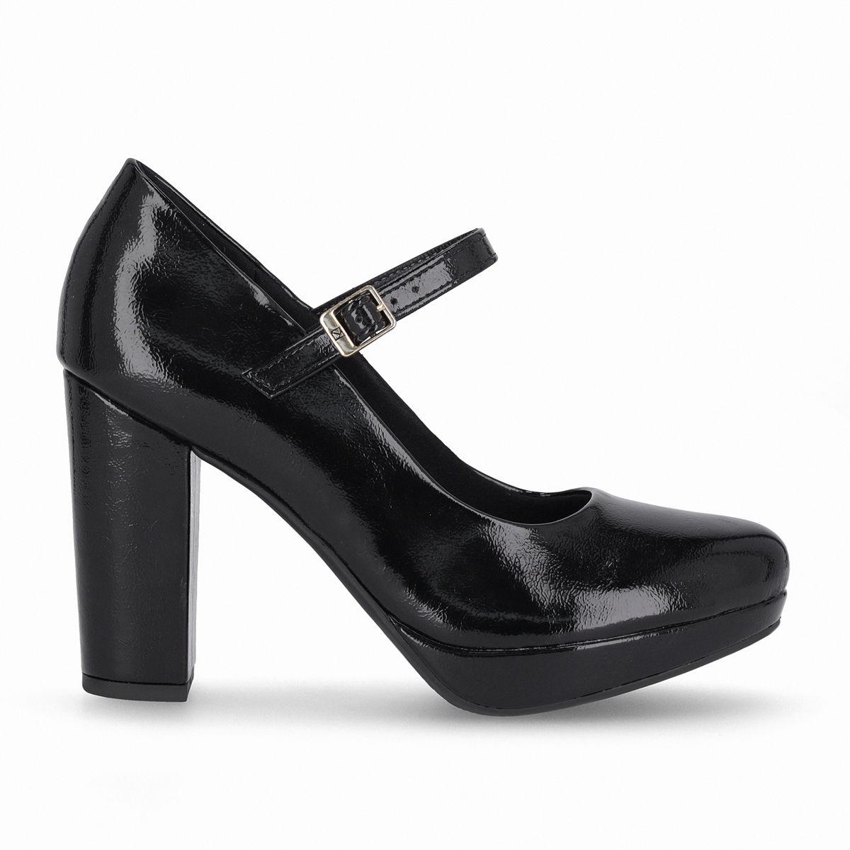 Zapato Mary Jane Mujer Negro/CHarol Evelin Piccadilly-0