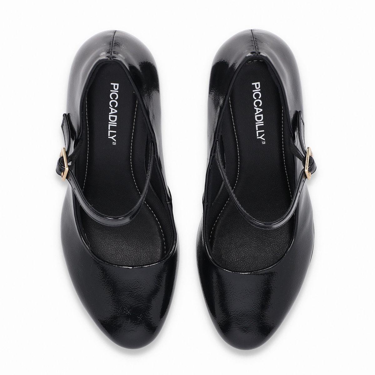 Zapato Mary Jane Mujer Negro/CHarol Evelin Piccadilly-1