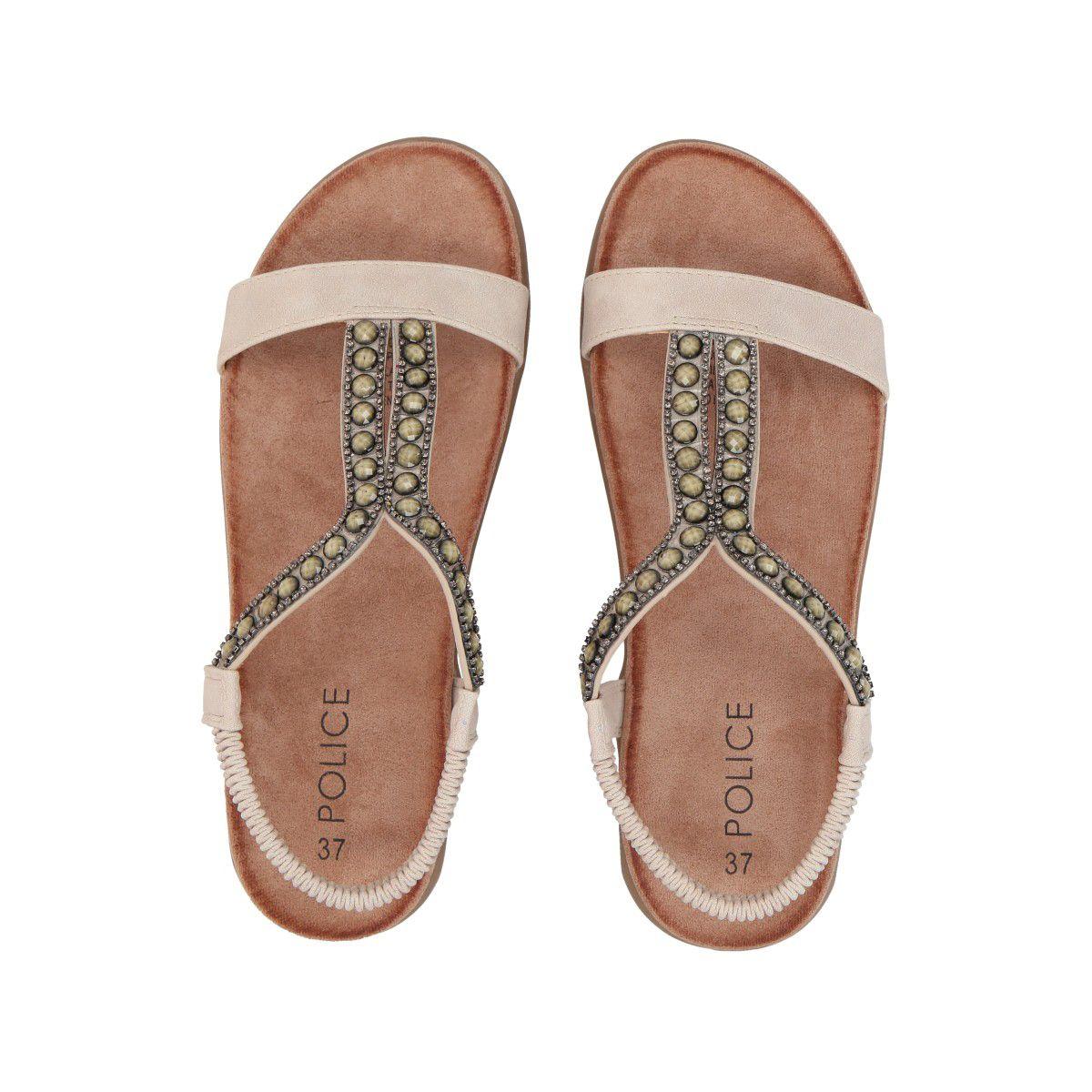 Sandalia Mujer Beige  Kelly Police-1