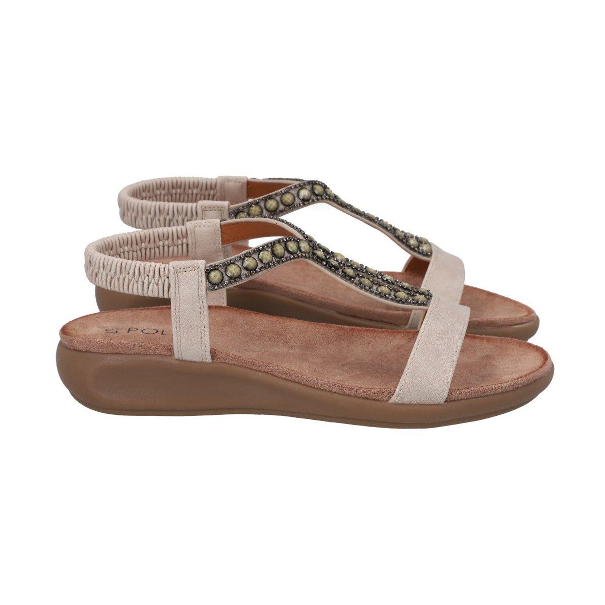 Sandalia Mujer Beige  Kelly Police-2