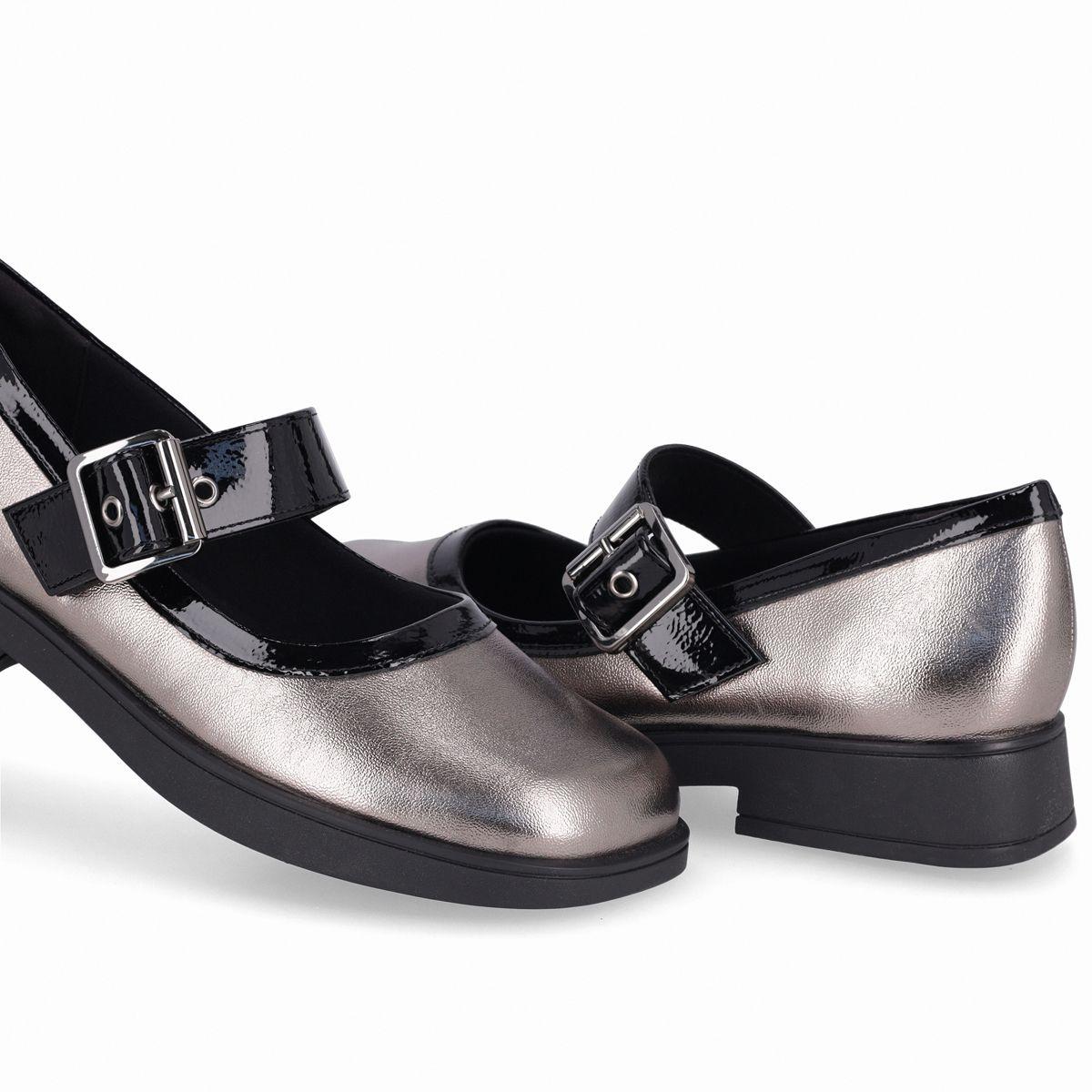 Zapato Mary Jane Mujer Peltre/Negro Francisca Piccadilly-5