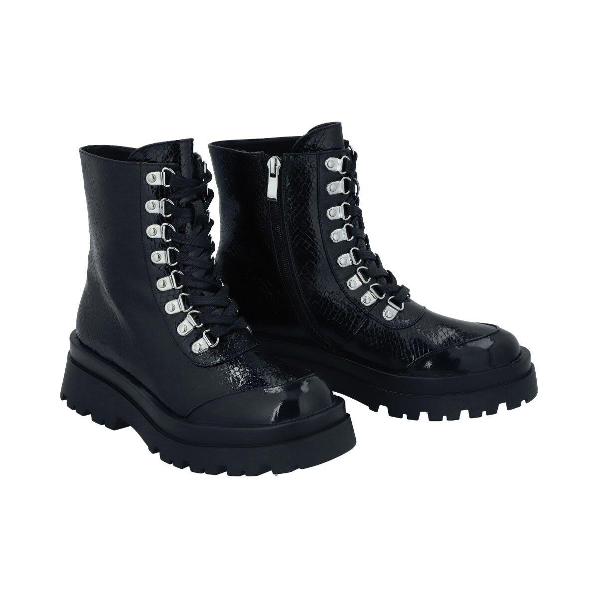 Botin Casual Mujer Negro London Police-4