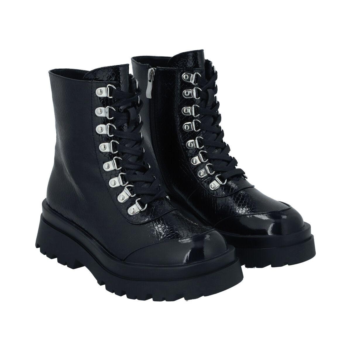 Botin Casual Mujer Negro London Police-3
