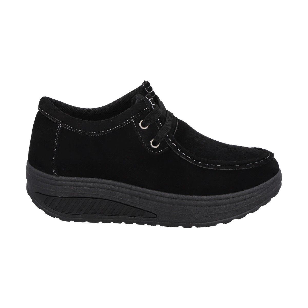 Mocasín Mujer Negro Sole/Cordones Police-0