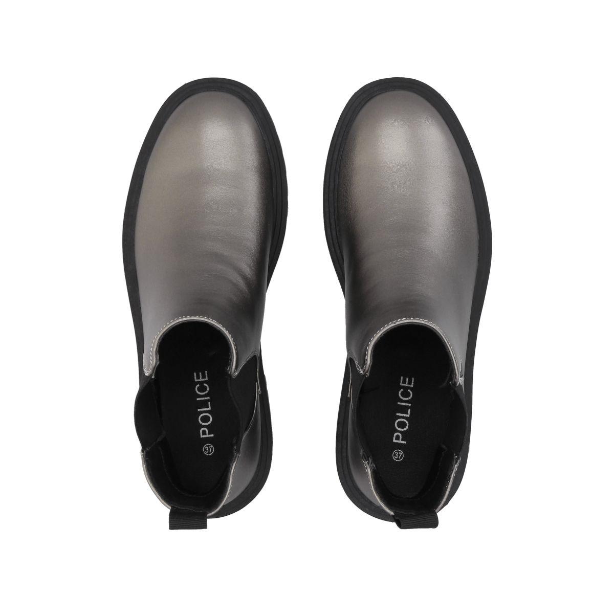 Botin Casual Mujer Negro/Peltre Plataforma Storm Police-1