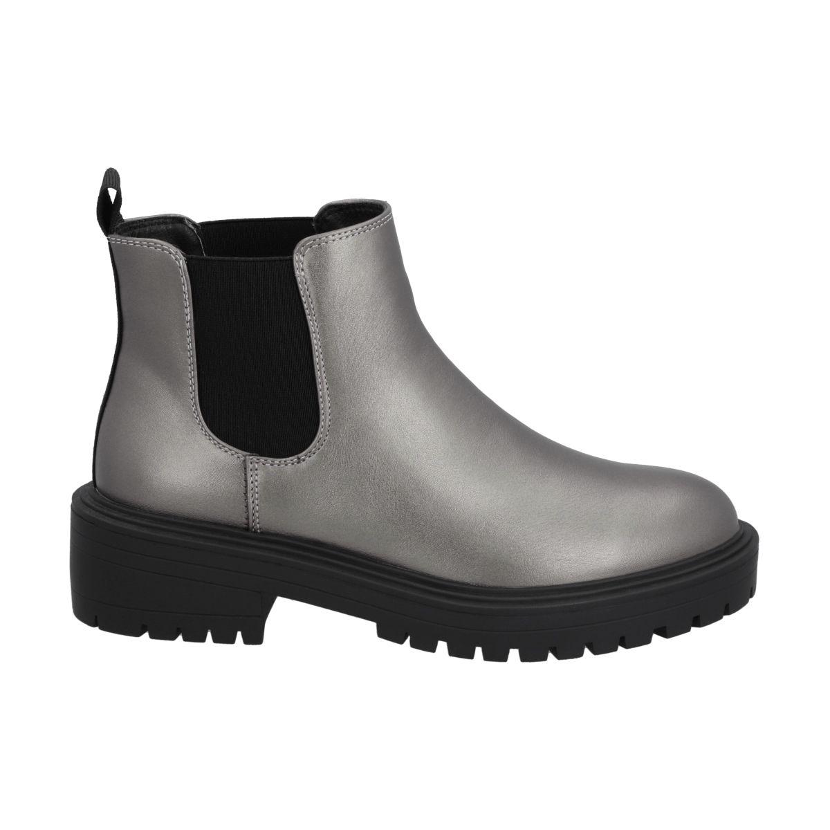 Botin Casual Mujer Negro/Peltre Plataforma Storm Police-0