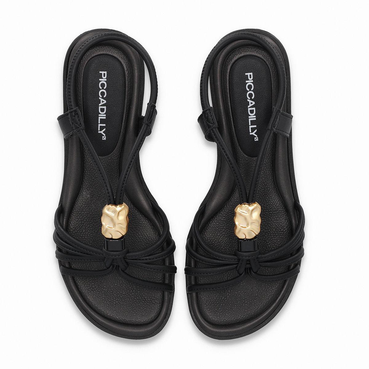 Sandalia Mujer Negro/Dorado Taila 87 Piccadilly-1