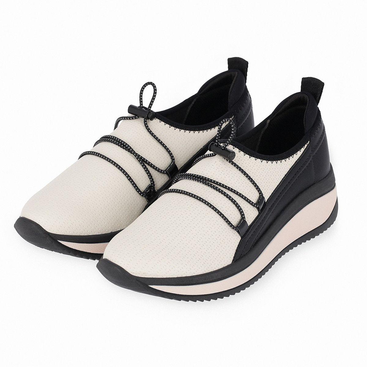 Zapatilla Mujer Blanco Nadine y Negro Piccadilly-0