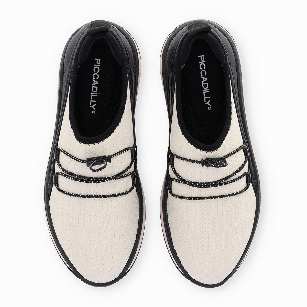 Zapatilla Mujer Blanco Nadine y Negro Piccadilly-2