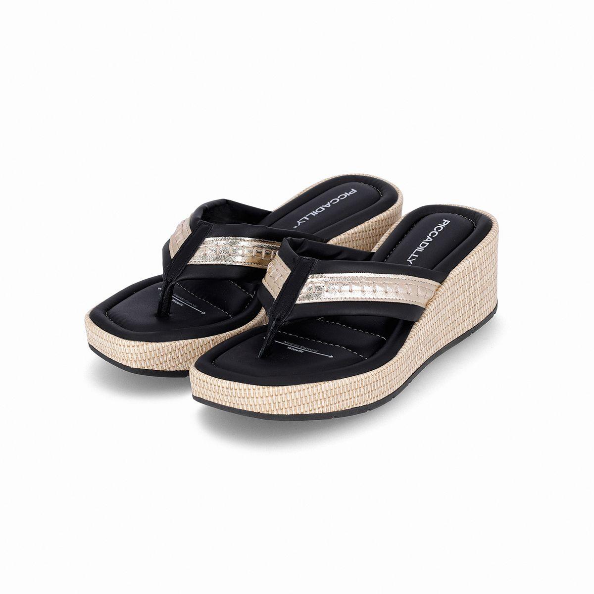 Sandalia Liliane Anabela Negro Piccadilly-0