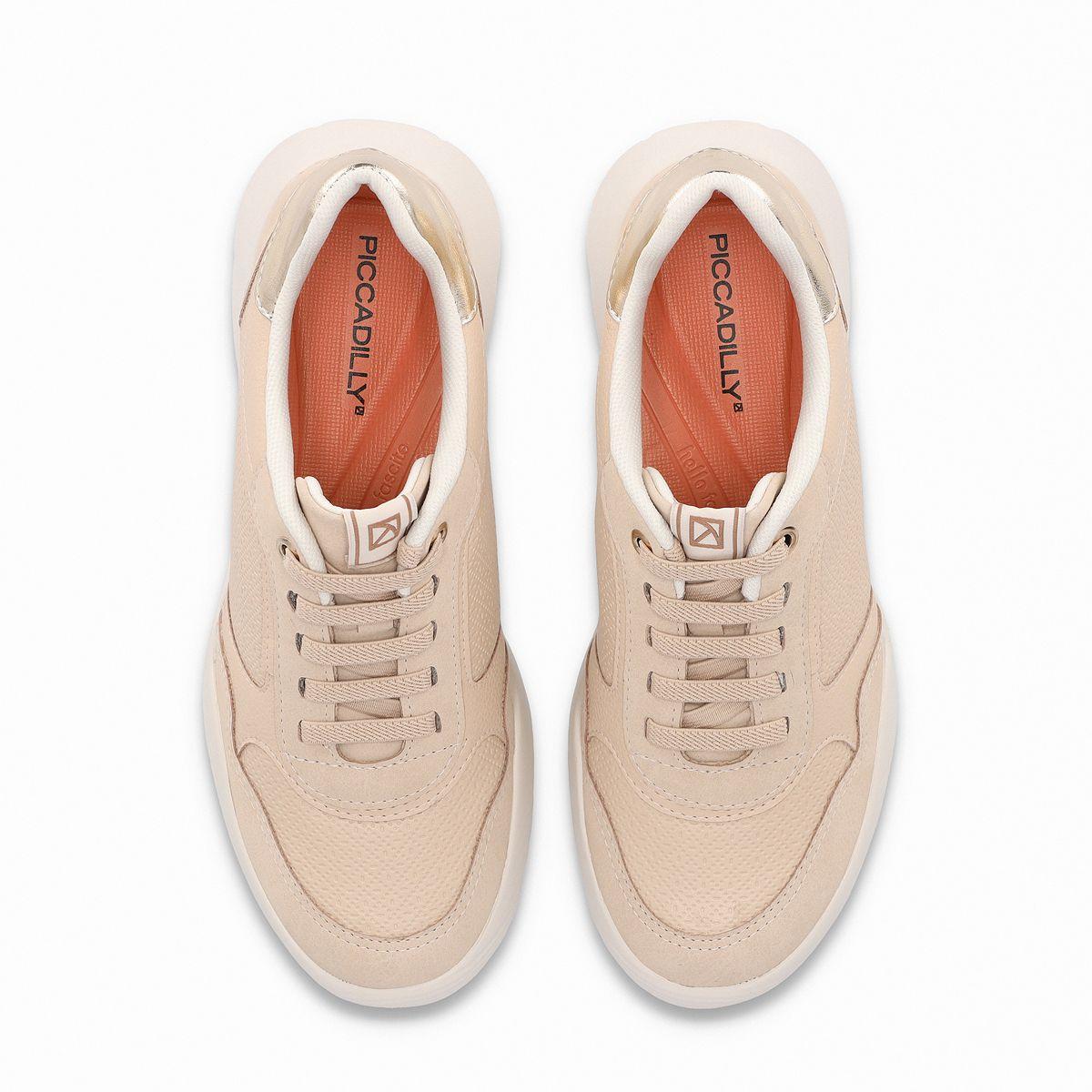 Zapatilla Mujer Camel Fascitis Anabela Piccadilly-1