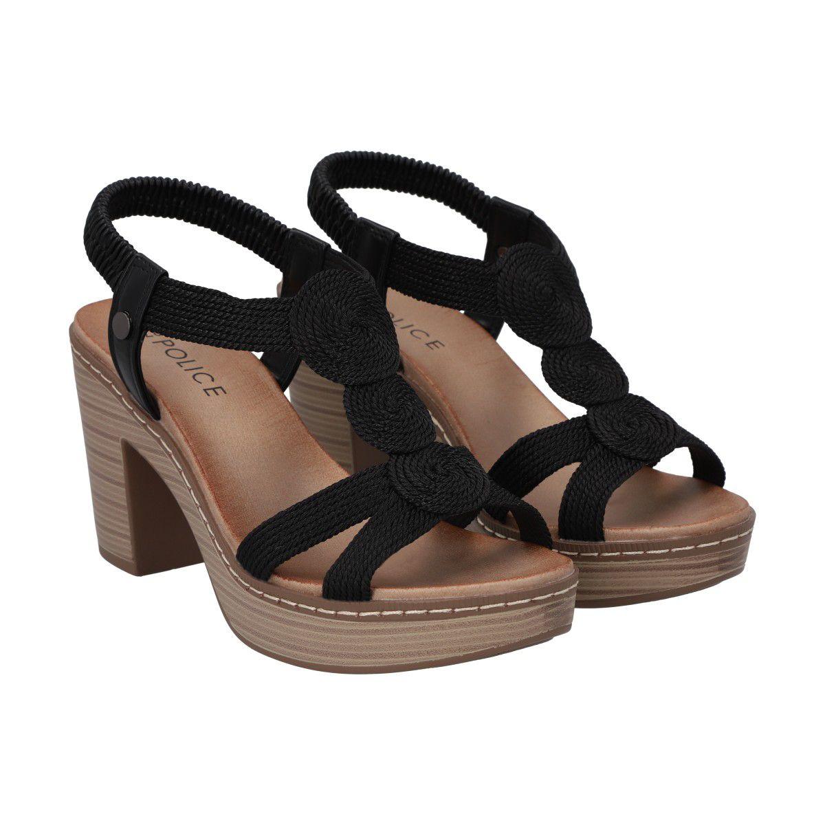 Sandalia Mujer Negro Camila Police-4