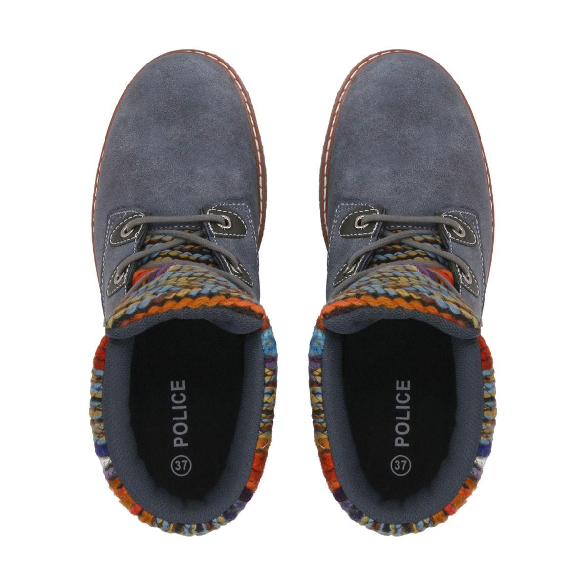 Botin Mujer Azul Nobuck 21 Police-1