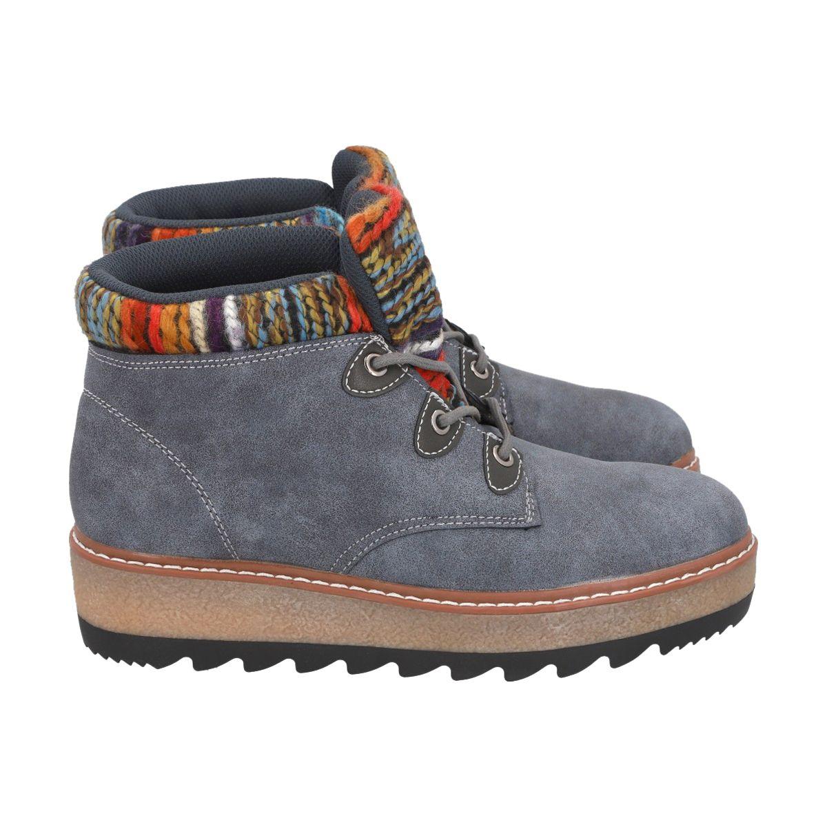 Botin Mujer Azul Nobuck 21 Police-2