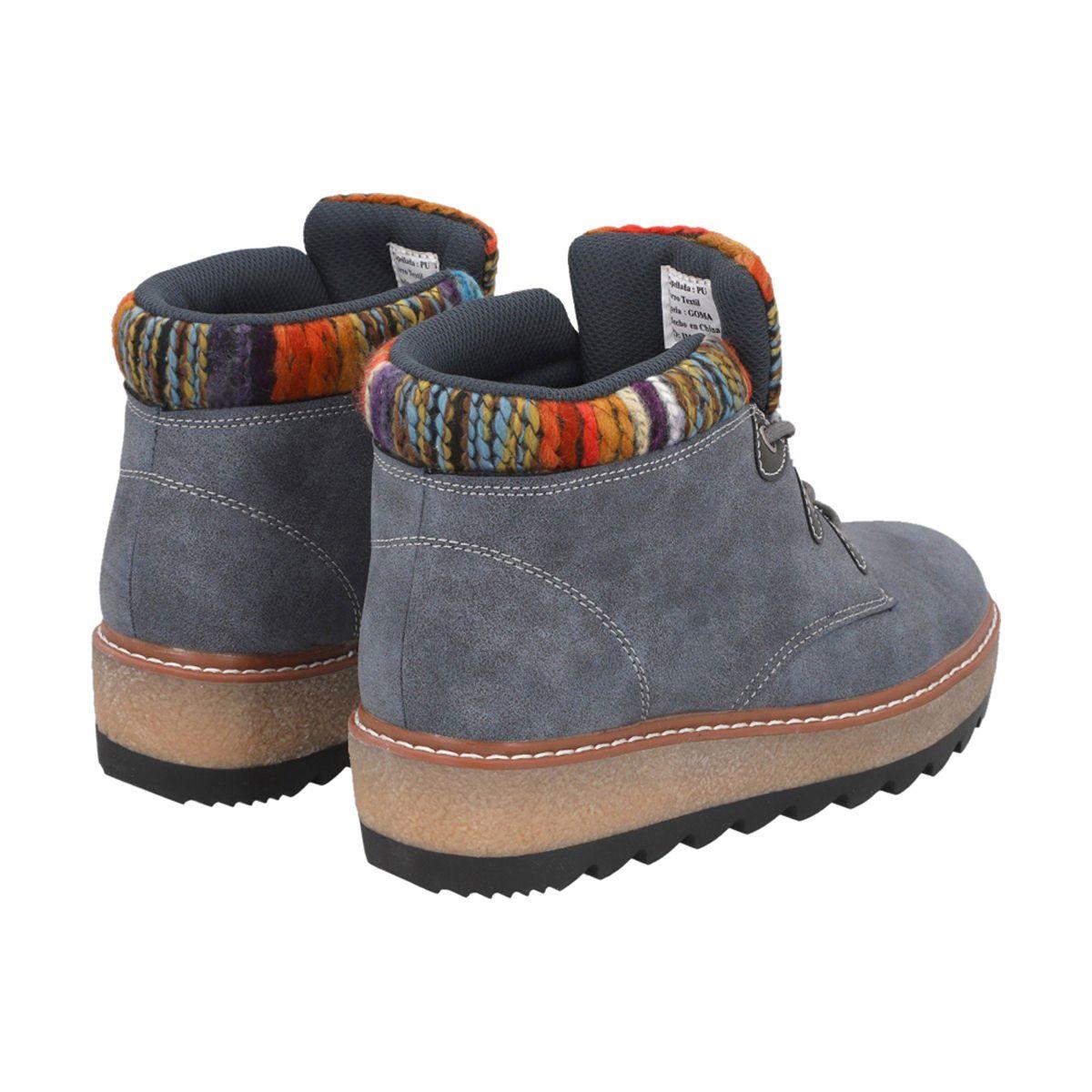Botin Mujer Azul Nobuck 21 Police-3