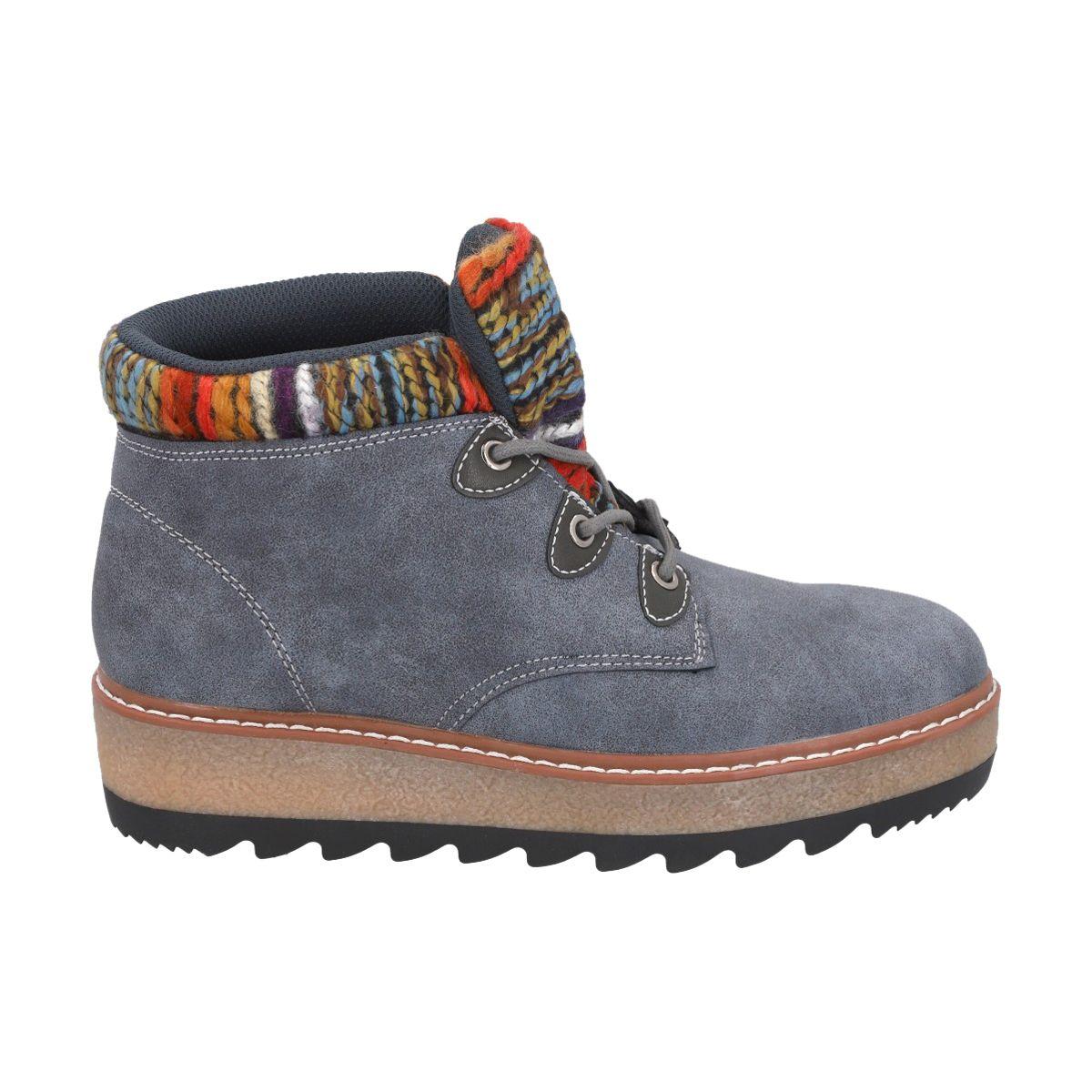 Botin Mujer Azul Nobuck 21 Police-0