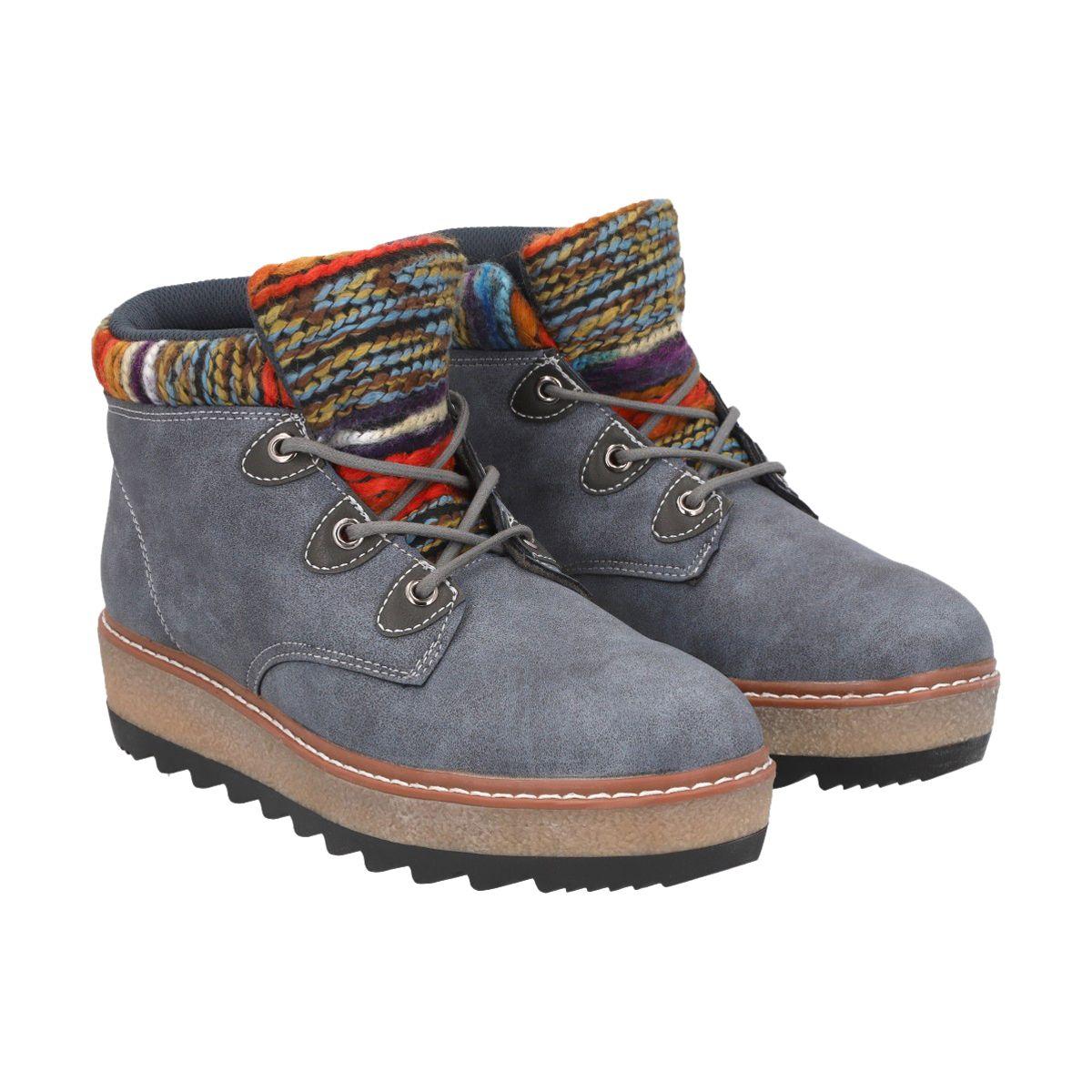 Botin Mujer Azul Nobuck 21 Police-4