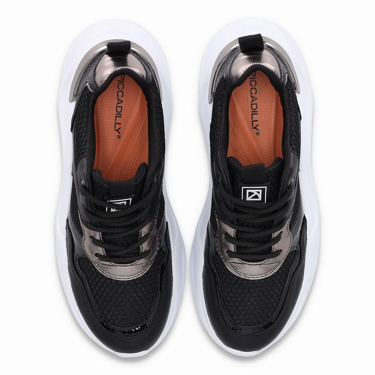 Zapatilla Mujer Negro/Plata Fascitis Piccadilly-1