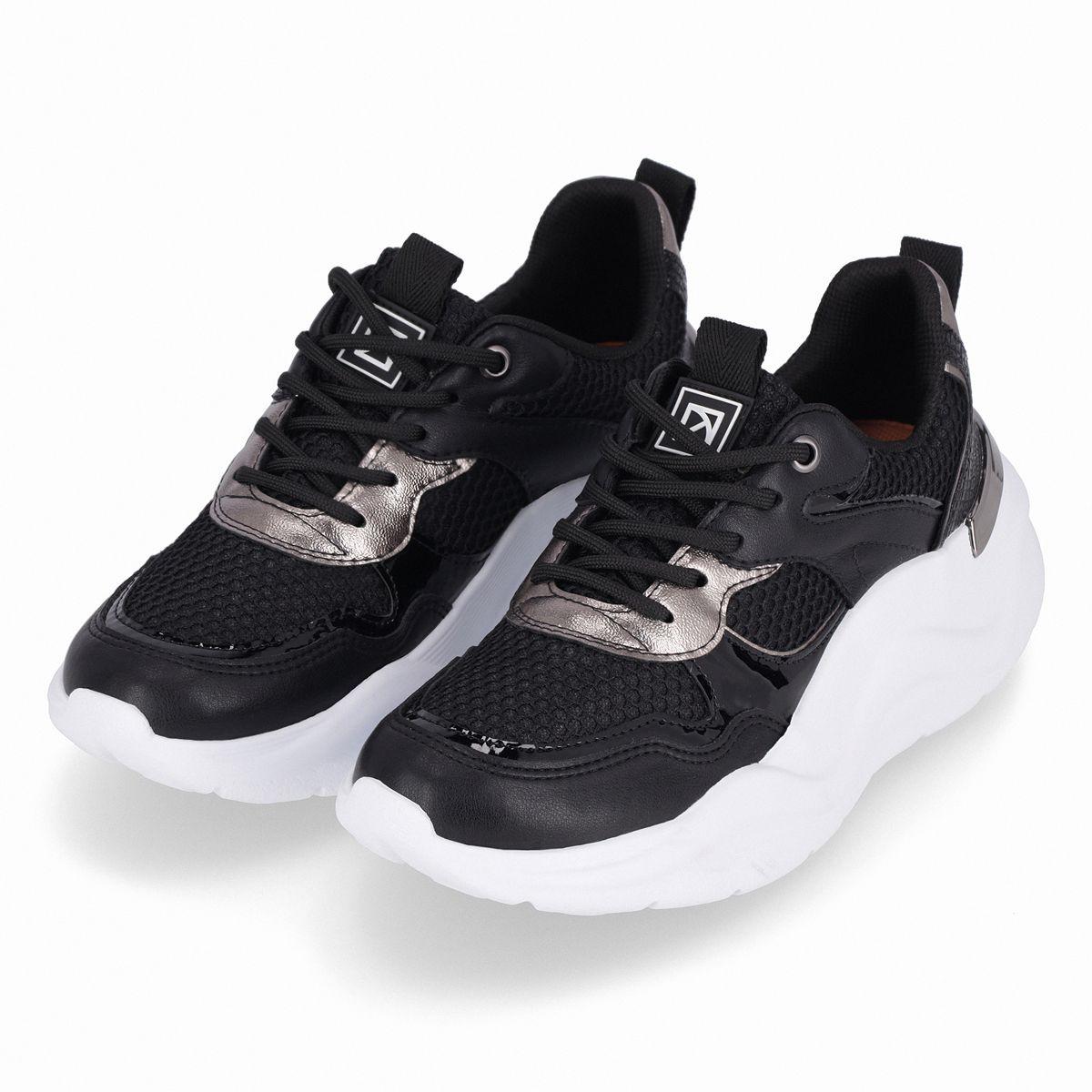 Zapatilla Mujer Negro/Plata Fascitis Piccadilly-3