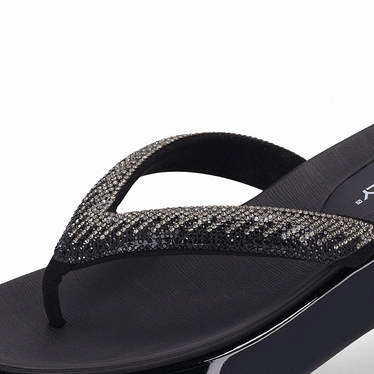 Sandalia Mujer Strass Sol Negro Piccadilly-4