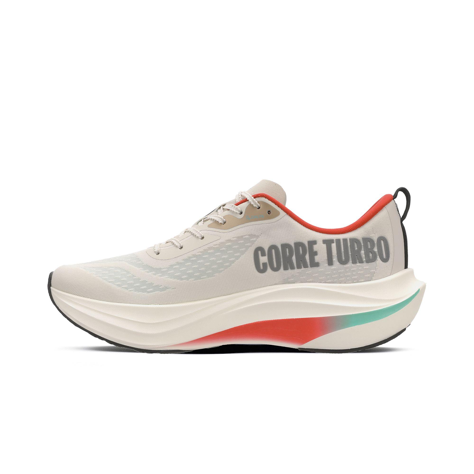 Zapatilla Running Hombre Corre TURBO Celeste/Rojo/Arena-2