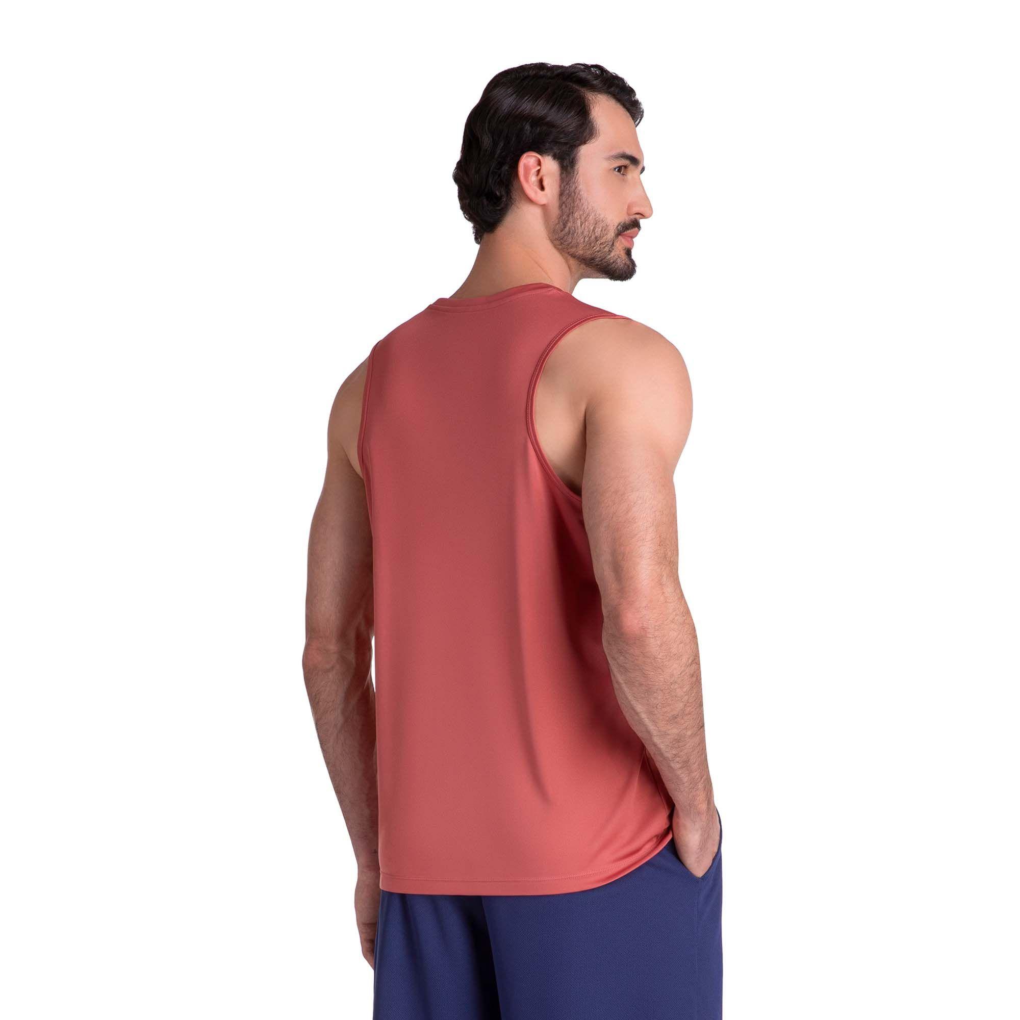 POLERA ESSENTIAL SIN MANGAS ROJIZA HOMBRE-2