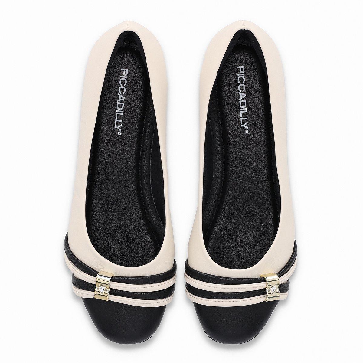 Ballerina Mujer Crema/Negro Raquel Piccadilly-1